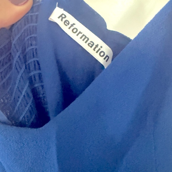 Reformation Blue Tie Dress - Picture 5 of 8